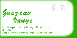 gusztav vanyi business card